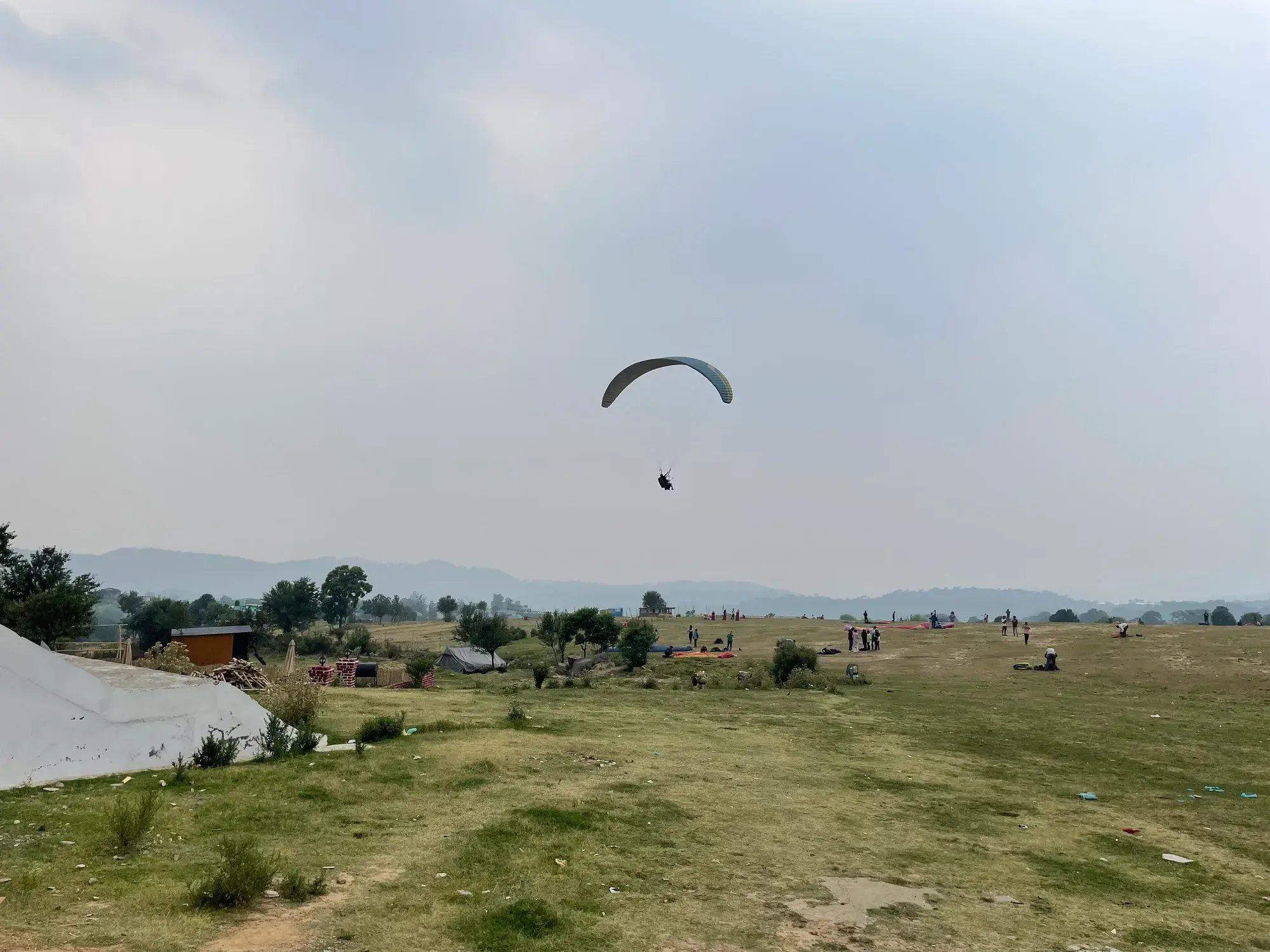 The Bir landing field as the day’s last flights come in
